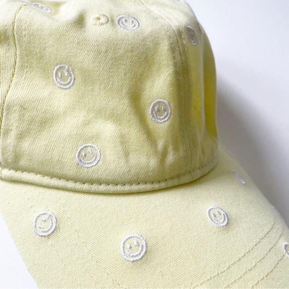 SOLD - Stoney Clover Lane Smiley Face Baseball Hat Pastel Yellow - Picture 6 of 6